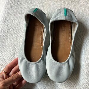 Tieks Gray Leather Flats